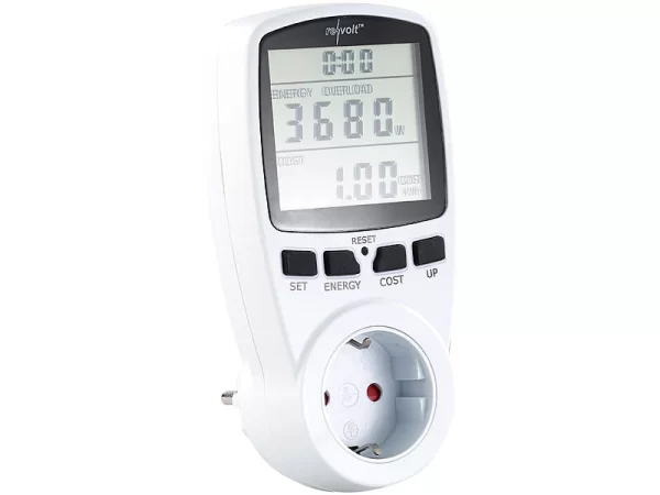 Revolt Stromverbrauchsmessgerät:2er-Set Digitale Energiekostenmesser Mit XXL Jumbo Display 3