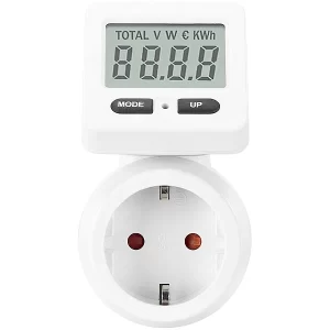 Revolt Stromverbrauchszähler:2er-Set Digitale Energiekostenmesser, 180° Drehbares Display, 3.680 W 23