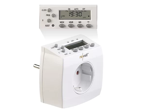 Revolt Steckdose Timer:2er-Set Kompakte Digitale Zeitschaltuhren Mit LCD-Display 1