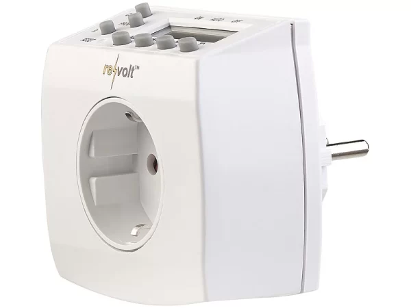 Revolt Steckdose Timer:2er-Set Kompakte Digitale Zeitschaltuhren Mit LCD-Display 3