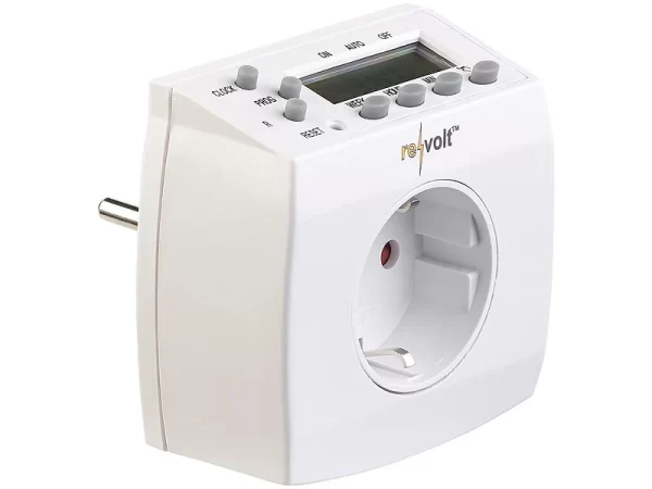 Revolt Steckdose Timer:2er-Set Kompakte Digitale Zeitschaltuhren Mit LCD-Display 4