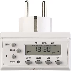 Revolt Steckdose Timer:2er-Set Kompakte Digitale Zeitschaltuhren Mit LCD-Display 22