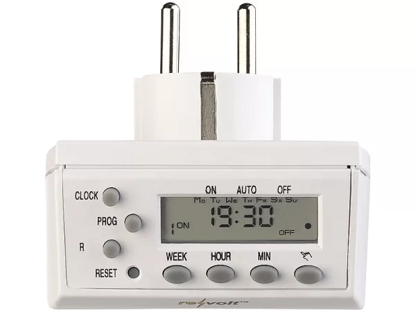 Revolt Steckdose Timer:2er-Set Kompakte Digitale Zeitschaltuhren Mit LCD-Display 8