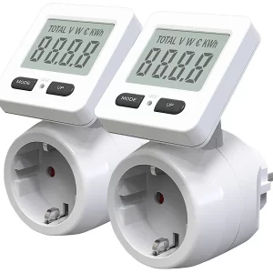 Revolt Stromverbrauchszähler:2er-Set Digitale Energiekostenmesser, 180° Drehbares Display, 3.680 W 13