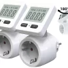 Revolt Stromverbrauchszähler:2er-Set Digitale Energiekostenmesser, 180° Drehbares Display, 3.680 W 29