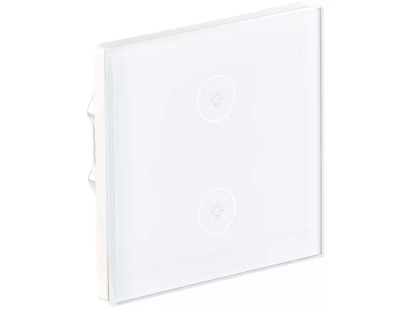 Luminea Home Control Alexa WiFi-Lichtschalter:Touch-Doppel-Lichttaster, Versandrückläufer 7
