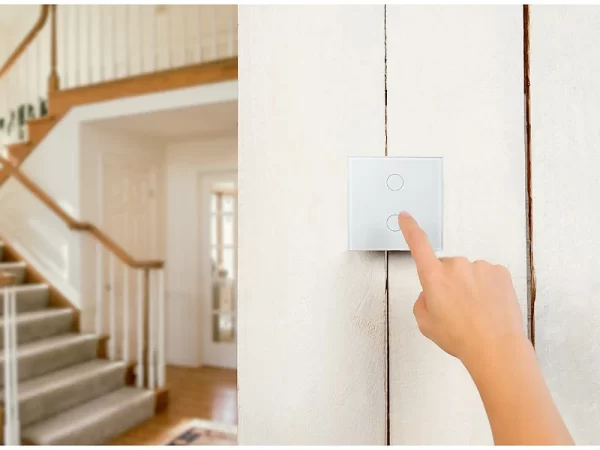 Luminea Home Control Alexa WiFi-Lichtschalter:Touch-Doppel-Lichttaster, Versandrückläufer 11