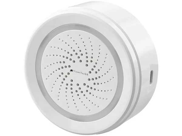 VisorTech Elesion Sirene:2er-Set Alarm-Sirene Mit WLAN & App, Komp. Zu Alexa & Google Assistant 7