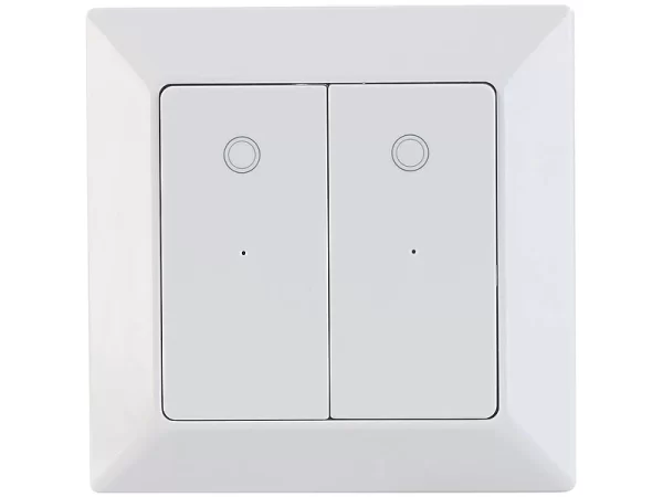 Luminea Home Control Taster:2er-Set Doppel-Lichttaster Mit WLAN, App Und Sprachsteuerung 5