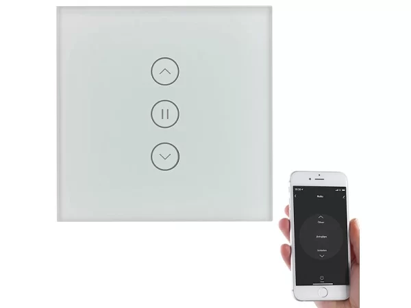 Luminea Home Control Rolladenschalter:Rollladen-Touch-Unterputz-Steuerung Mit WLAN, App Und Sprachsteuerung 3
