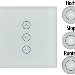 Luminea Home Control Rolladenschalter:Rollladen-Touch-Unterputz-Steuerung Mit WLAN, App Und Sprachsteuerung 18