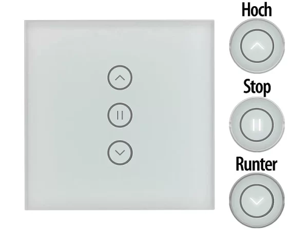 Luminea Home Control Rolladenschalter Touch:4er-Set Rollladen-Touch-Unterputz-Steuerung, App & Sprachsteuerung 6