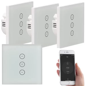 Luminea Home Control Rolladenschalter Touch:4er-Set Rollladen-Touch-Unterputz-Steuerung, App & Sprachsteuerung 12