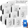 Luminea Home Control Steckdose Smart:WLAN-Unterputz-Steckdose Mit App, Für Siri, Alexa & GA, 10er Pack 56