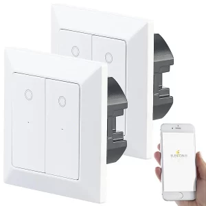 Luminea Home Control Taster:2er-Set Doppel-Lichttaster Mit WLAN, App Und Sprachsteuerung 14