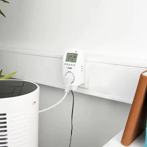 Revolt Steckdosenthermometer:Digitales Steckdosen-Thermostat Für Heiz- & Klimageräte, Sensorkabel 16