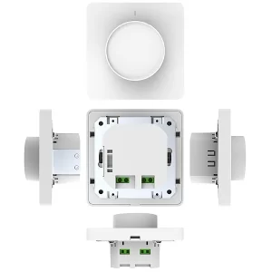 Luminea Home Control Dimmschalter:WLAN-Unterputz-Lichtschalter & Dimmer Mit Dreh- & Drück-Funktion, App 15