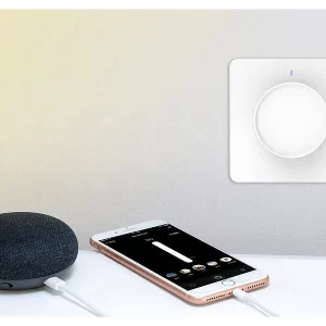 Luminea Home Control Dimmschalter:WLAN-Unterputz-Lichtschalter & Dimmer Mit Dreh- & Drück-Funktion, App 27