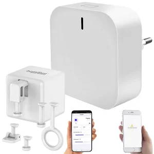 Luminea Home Control Smarter Schalter Aufsatz:Schalt-Aufsatz Für Kippschalter & Taster, Bluetooth Mit WLAN Gateway 24