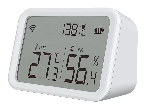 Luminea Home Control WLAN Temperatursensor:3in1-WLAN-Sensor Für Temperatur, Luftfeuchtigkeit Und Helligkeit, App 13