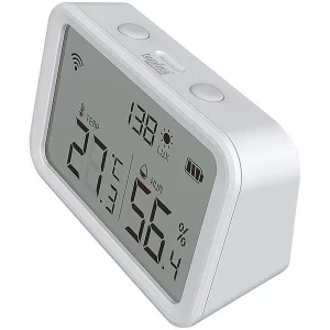 Luminea Home Control WLAN Temperatursensor:3in1-WLAN-Sensor Für Temperatur, Luftfeuchtigkeit Und Helligkeit, App 29
