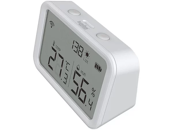 Luminea Home Control WLAN Temperatursensor:3in1-WLAN-Sensor Für Temperatur, Luftfeuchtigkeit Und Helligkeit, App 9