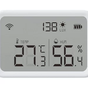 Luminea Home Control WLAN Temperatursensor:3in1-WLAN-Sensor Für Temperatur, Luftfeuchtigkeit Und Helligkeit, App 35