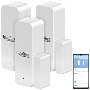 Luminea Home Control Alarmanlagen:3er-Set ZigBee-Tür- & Fensteralarm, Für Alexa, GA Und Siri, App 14
