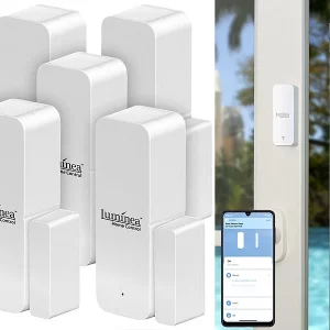 Luminea Home Control Fenstersensor:5er-Set ZigBee-Tür- & Fensteralarm, Für Alexa, GA Und Siri, App 12